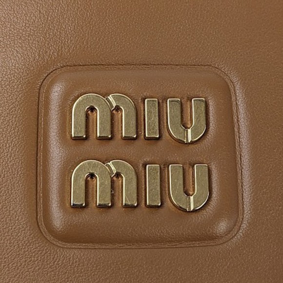 Miu Miu Leather Hobo Bag Brown Shoulder Bag 2WAY - Picture 8 of 13